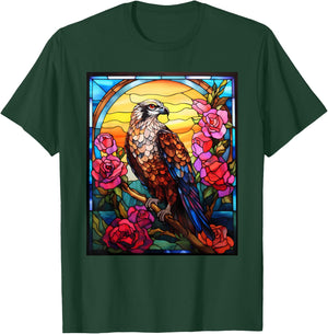 Stained Glass Style Osprey T-Shirt - T-Shirt | Forest
