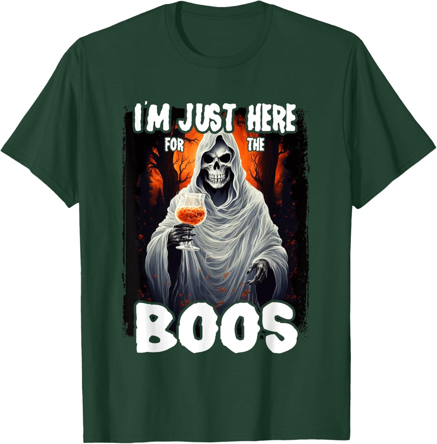 I'm Just Here For The Boos Ghost Funny Men Women Halloween T-Shirt - T-Shirt | Forest