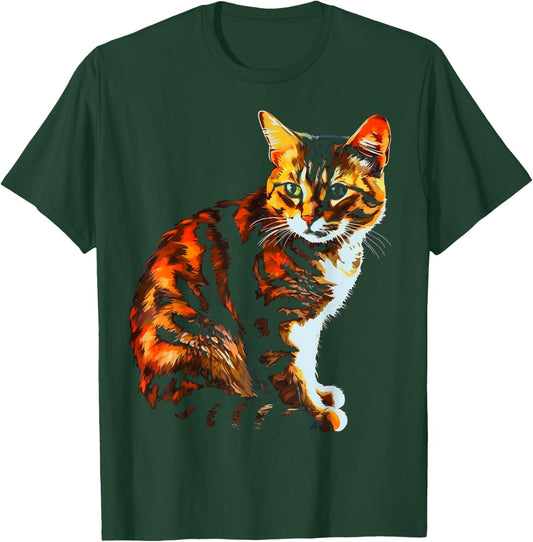 Cat Art - Pet Cat Motif Animal Cat Women Kids T-Shirt - T-Shirt | Forest
