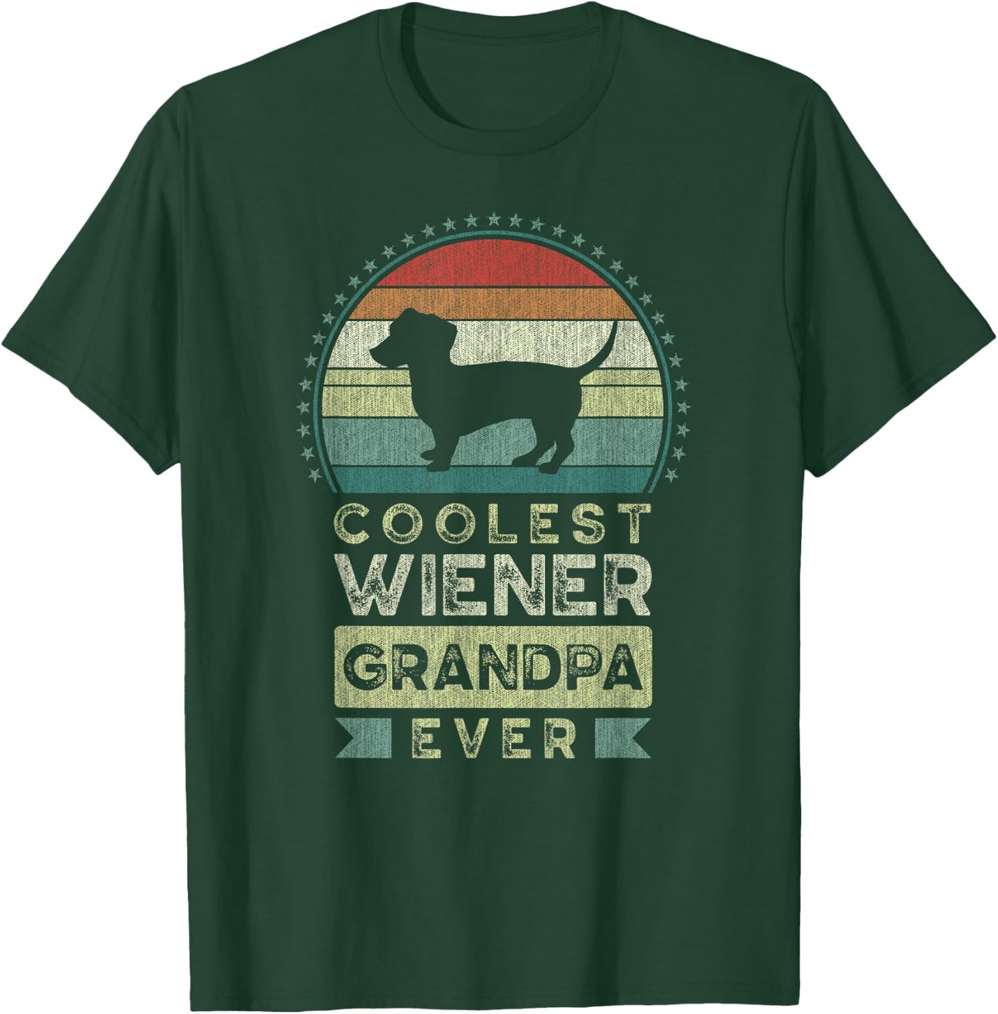 Coolest Wiener Grandpa Ever, Father's Day, Dachshund T-Shirt - T-Shirt | Forest