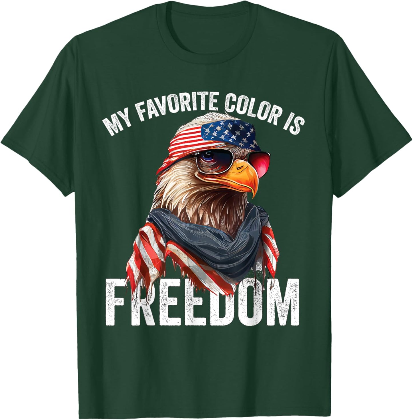 My Favorite Color Is Freedom Patriotic Eagle American Flag Kids Men T-Shirt - T-Shirt | Forest