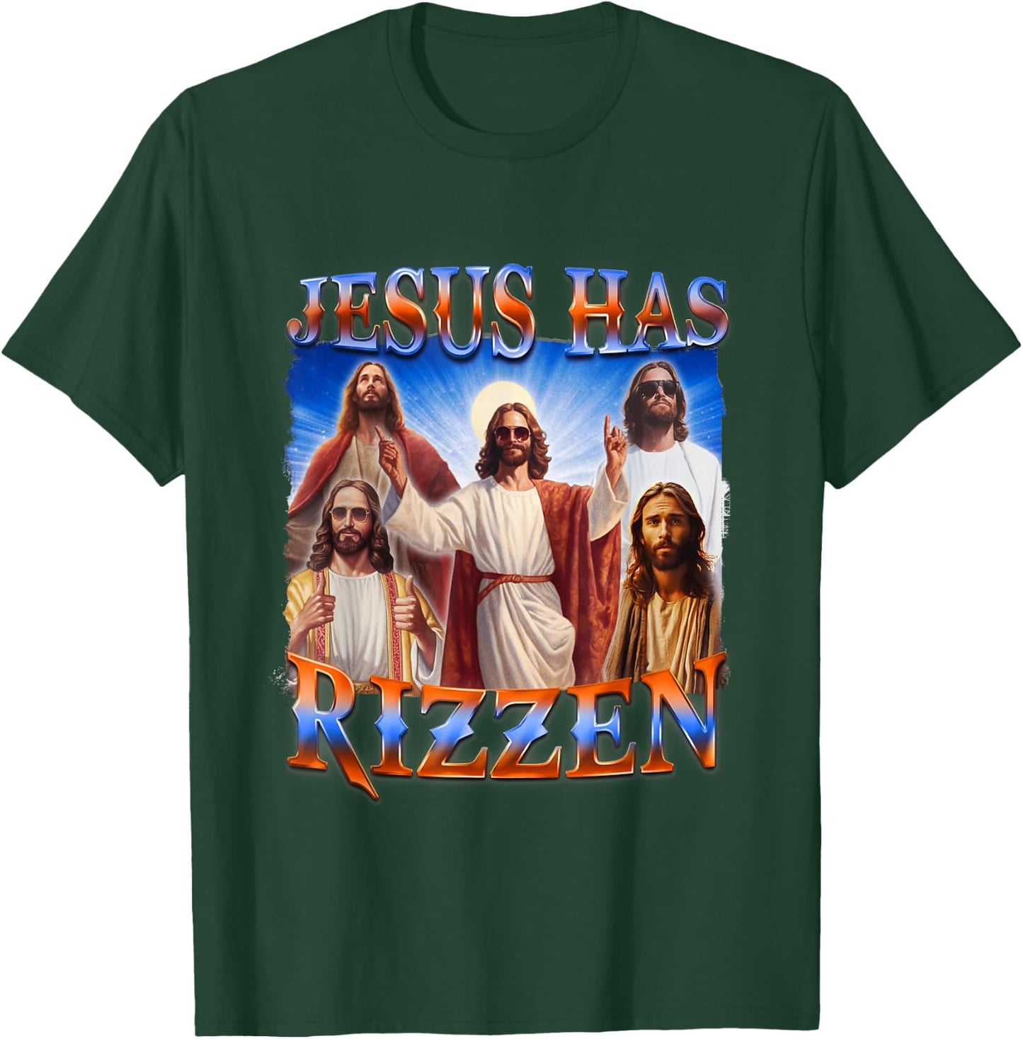 Jesus Has Rizzen Christian Men Women Bible Faith T-Shirt - T-Shirt | Forest