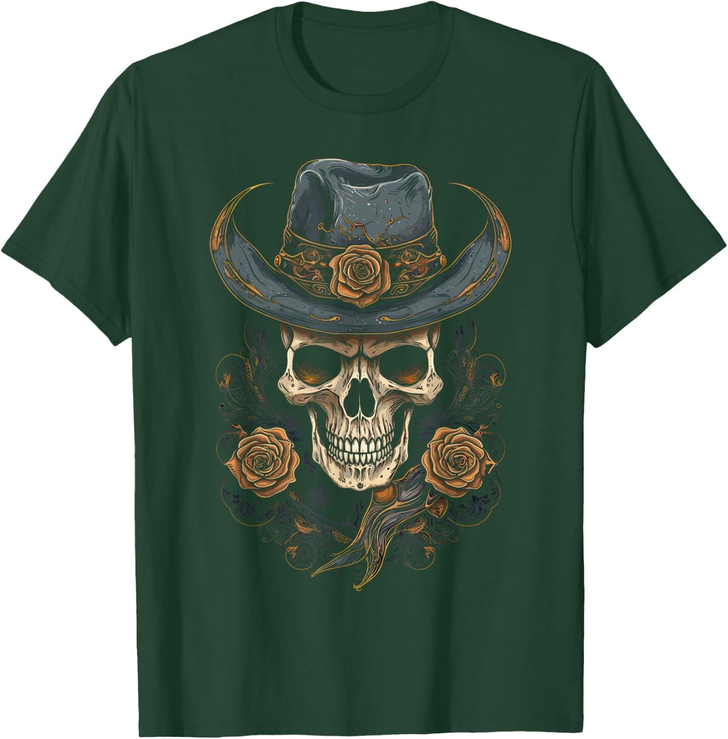 Gothic Y'allternative Aesthetic Western Skull , Men T-Shirt - T-Shirt | Forest