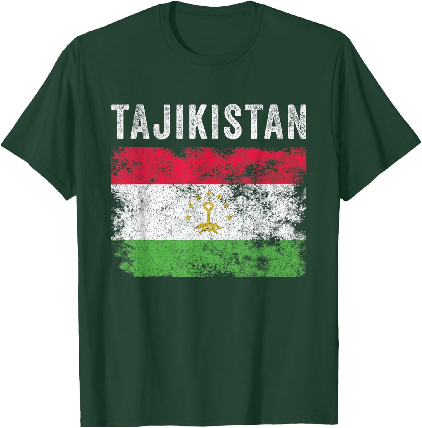 Tajikistan Flag Distressed - Men Women - Tajikistani Flag T-Shirt - T-Shirt | Forest