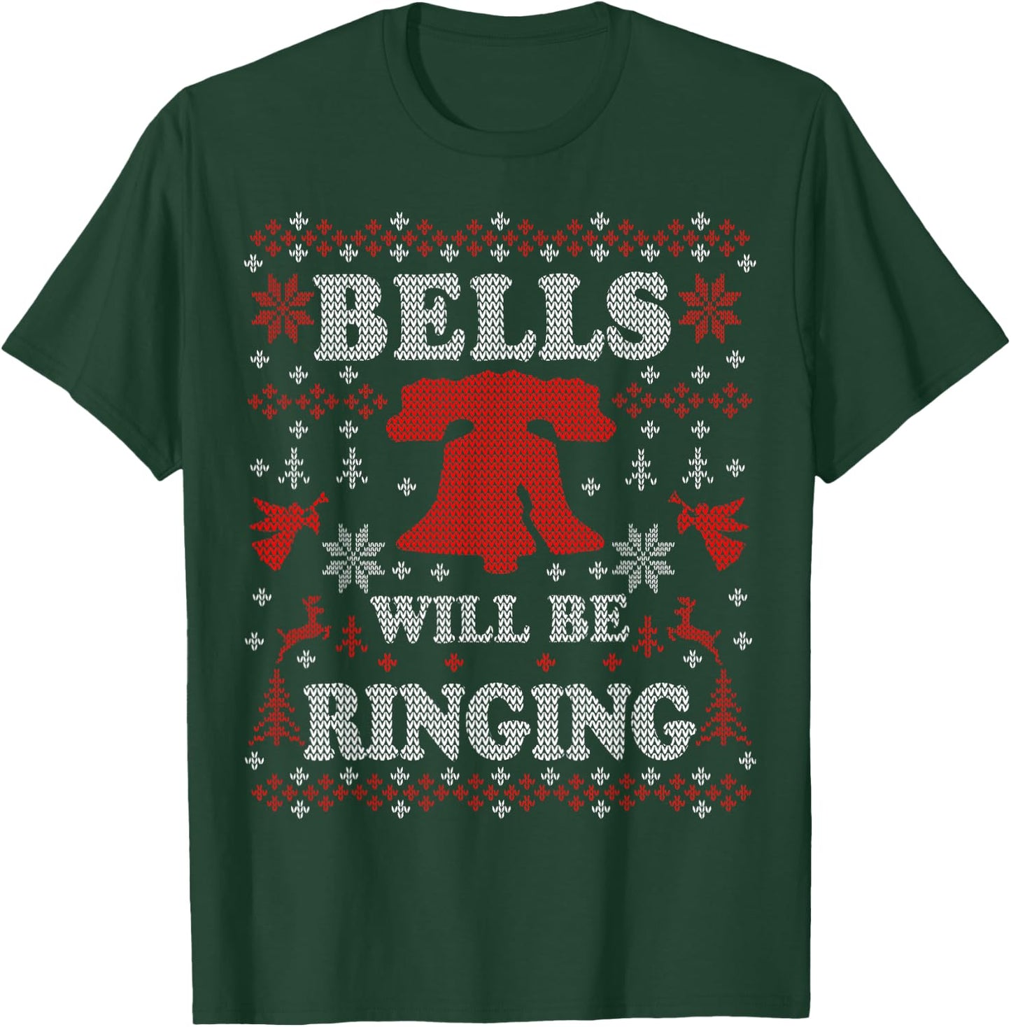 Liberty Bell Philadelphial Ring the Bell Ugly Christmas T-Shirt - T-Shirt | Forest