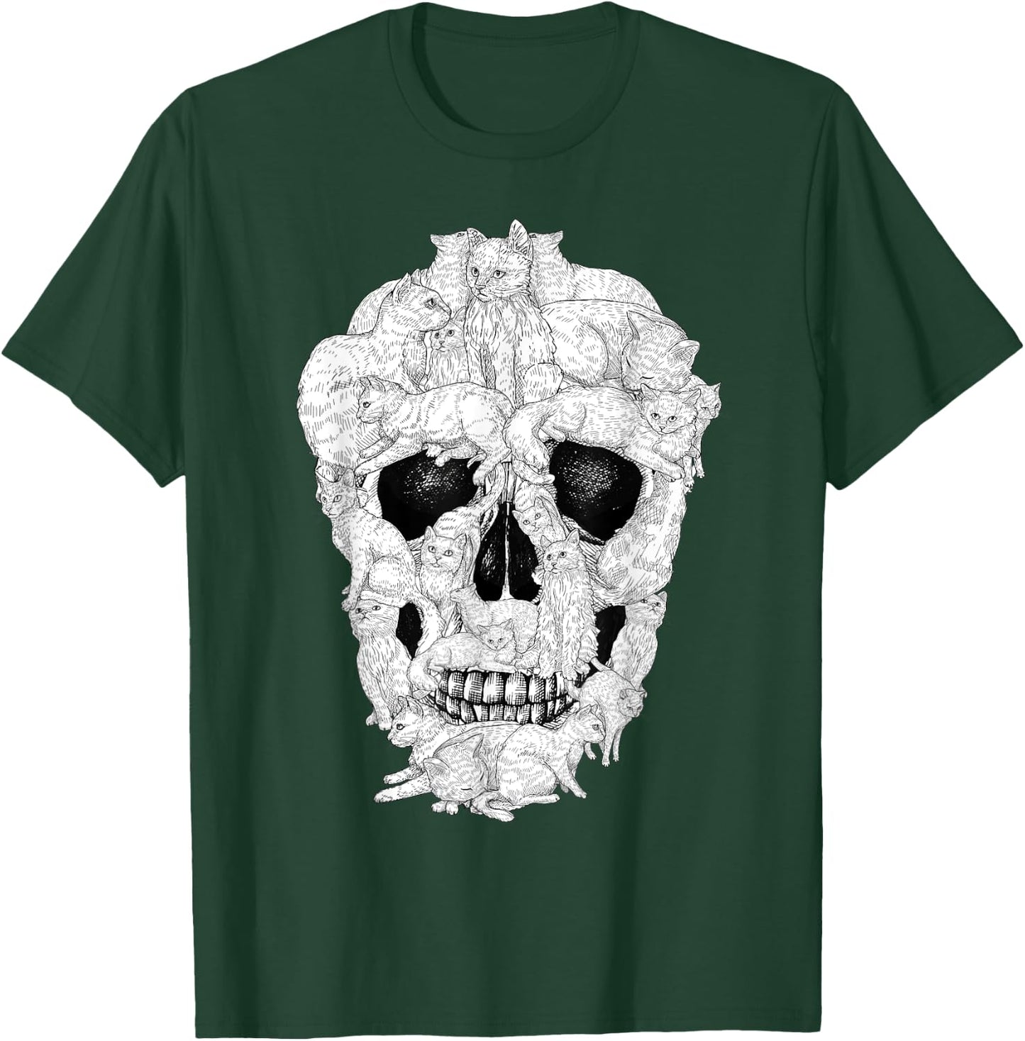 Best Cat Skull Women Halloween Skeleton Cat Lover T-Shirt - T-Shirt | Forest