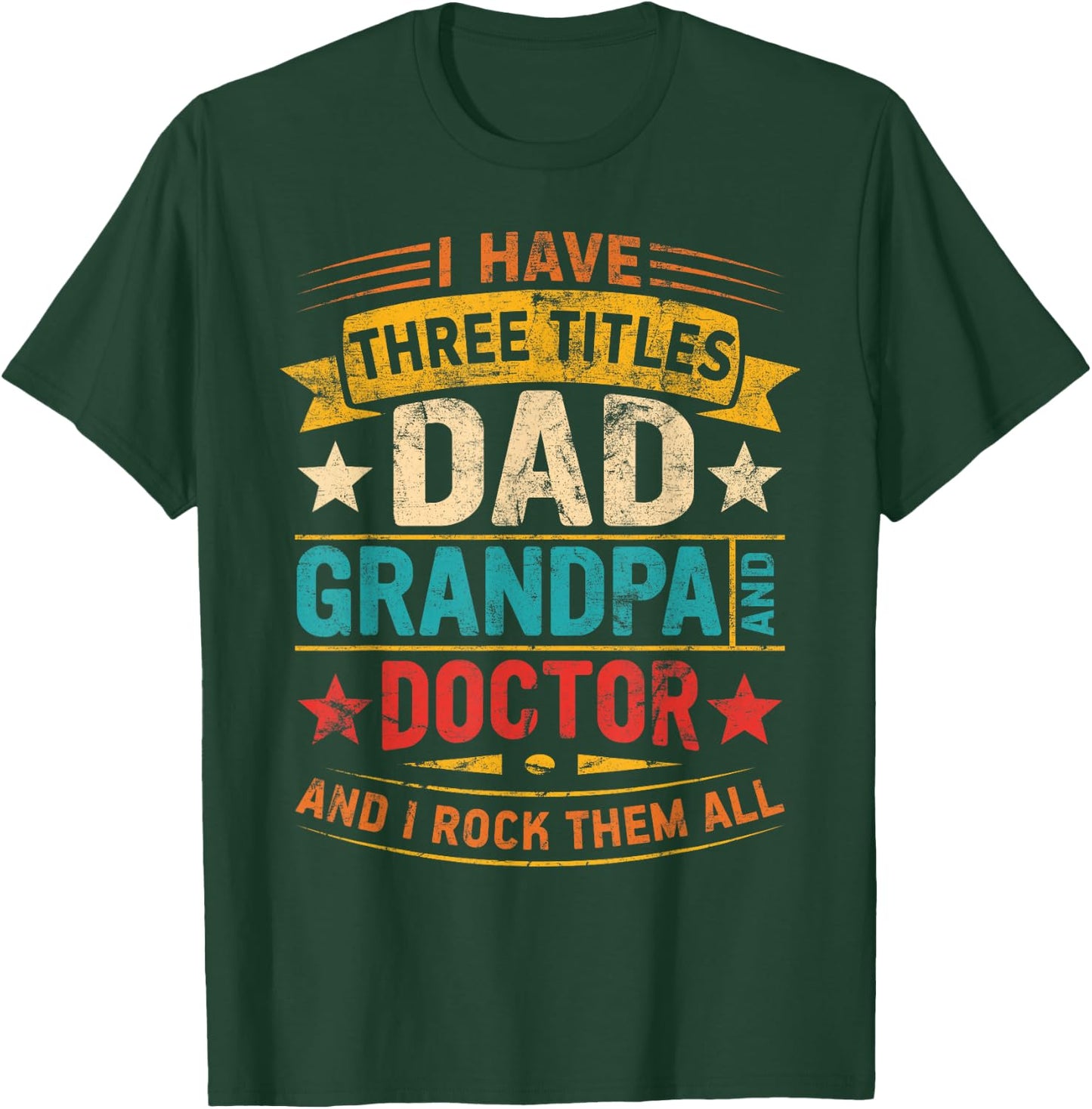 Doctor grandpa funny Doctor dad fathers day retro T-Shirt - T-Shirt | Forest