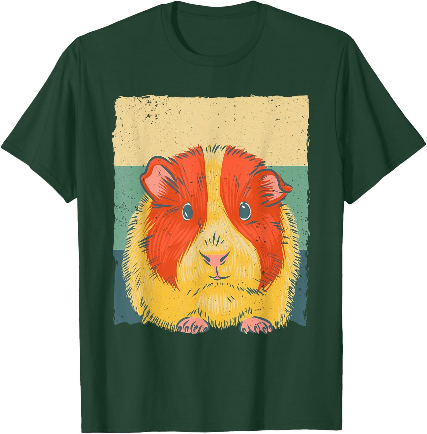 Cute Guinea Pig Design Women Kids Vintage Guinea Pig T-Shirt - T-Shirt | Forest