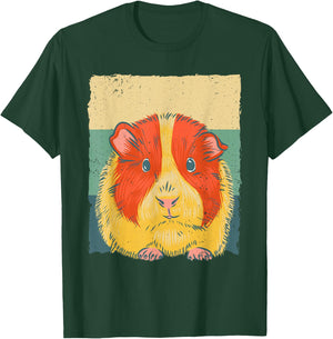 Cute Guinea Pig Design Women Kids Vintage Guinea Pig T-Shirt - T-Shirt | Forest