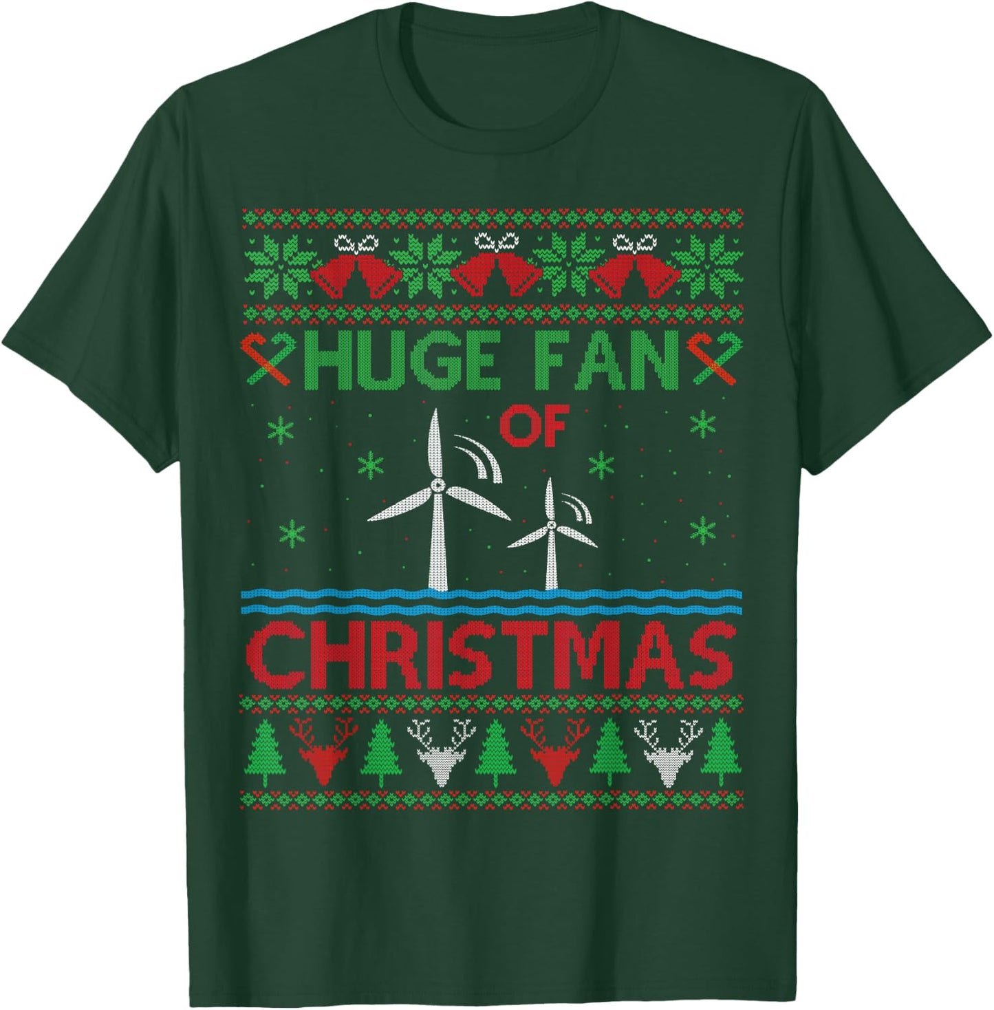 Offshore Renewables Ugly Christmas Sweater - Offshore Worker T-Shirt - T-Shirt | Forest