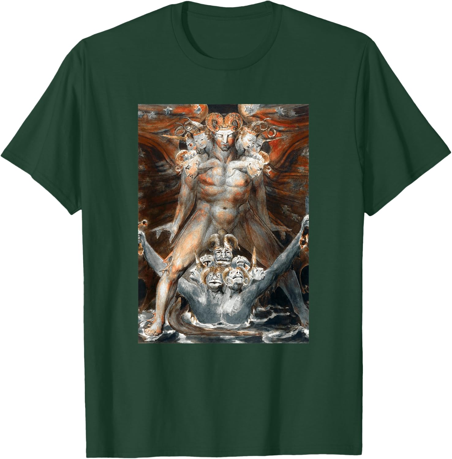 Great Red Dragon and the Beast William Blake The Bible Art T-Shirt - T-Shirt | Forest