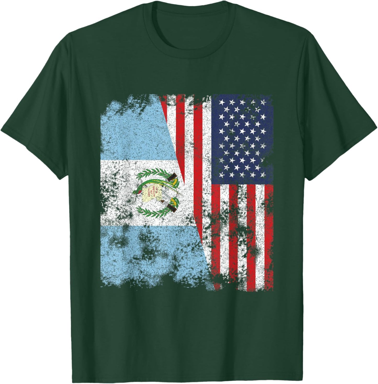 Guatemala USA Flag Distressed - Half American Kids Men T-Shirt - T-Shirt | Forest