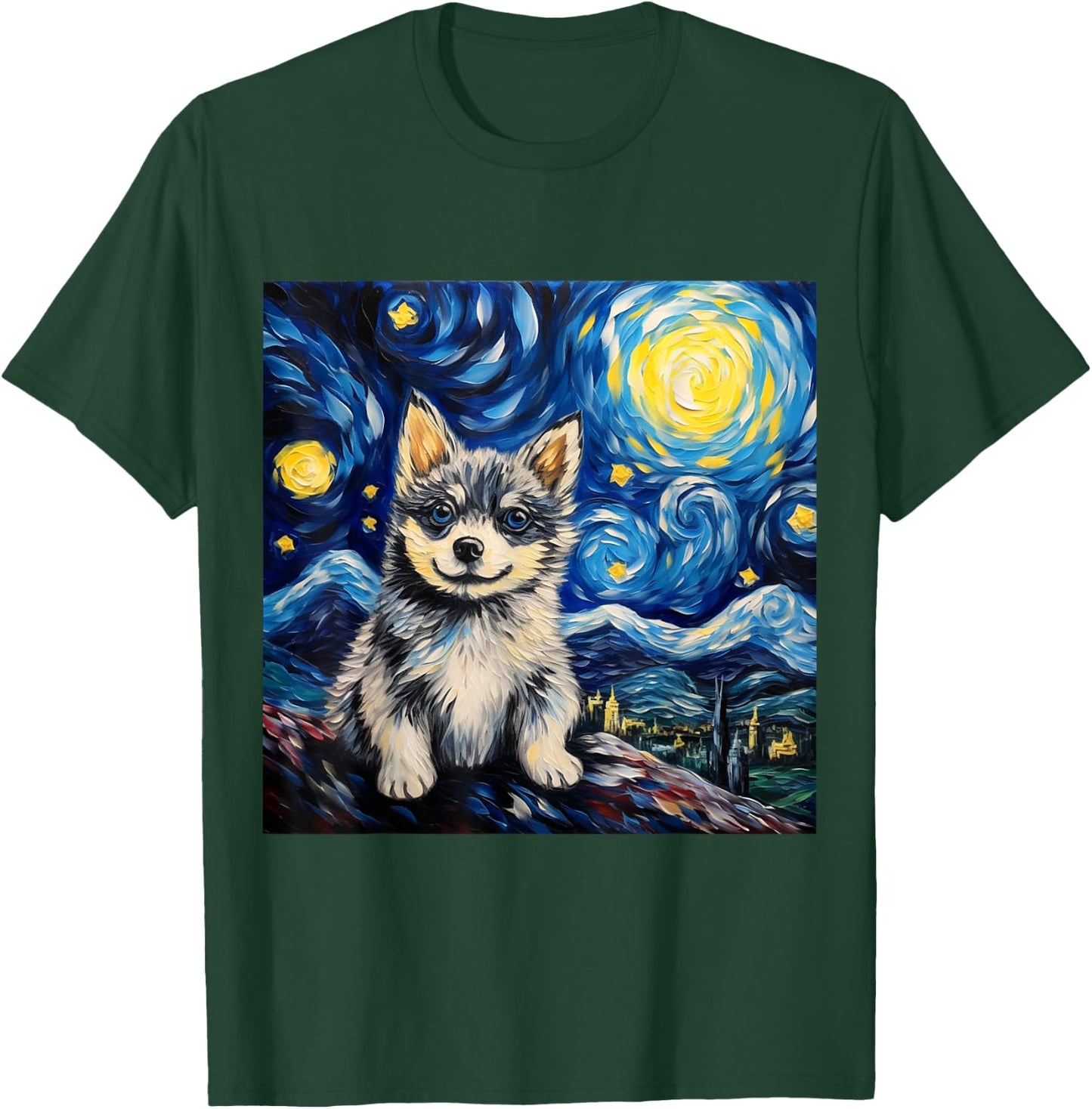 Starry Night Alaskan Klee Kai - Alaskan Klee Kai T-Shirt - T-Shirt | Forest