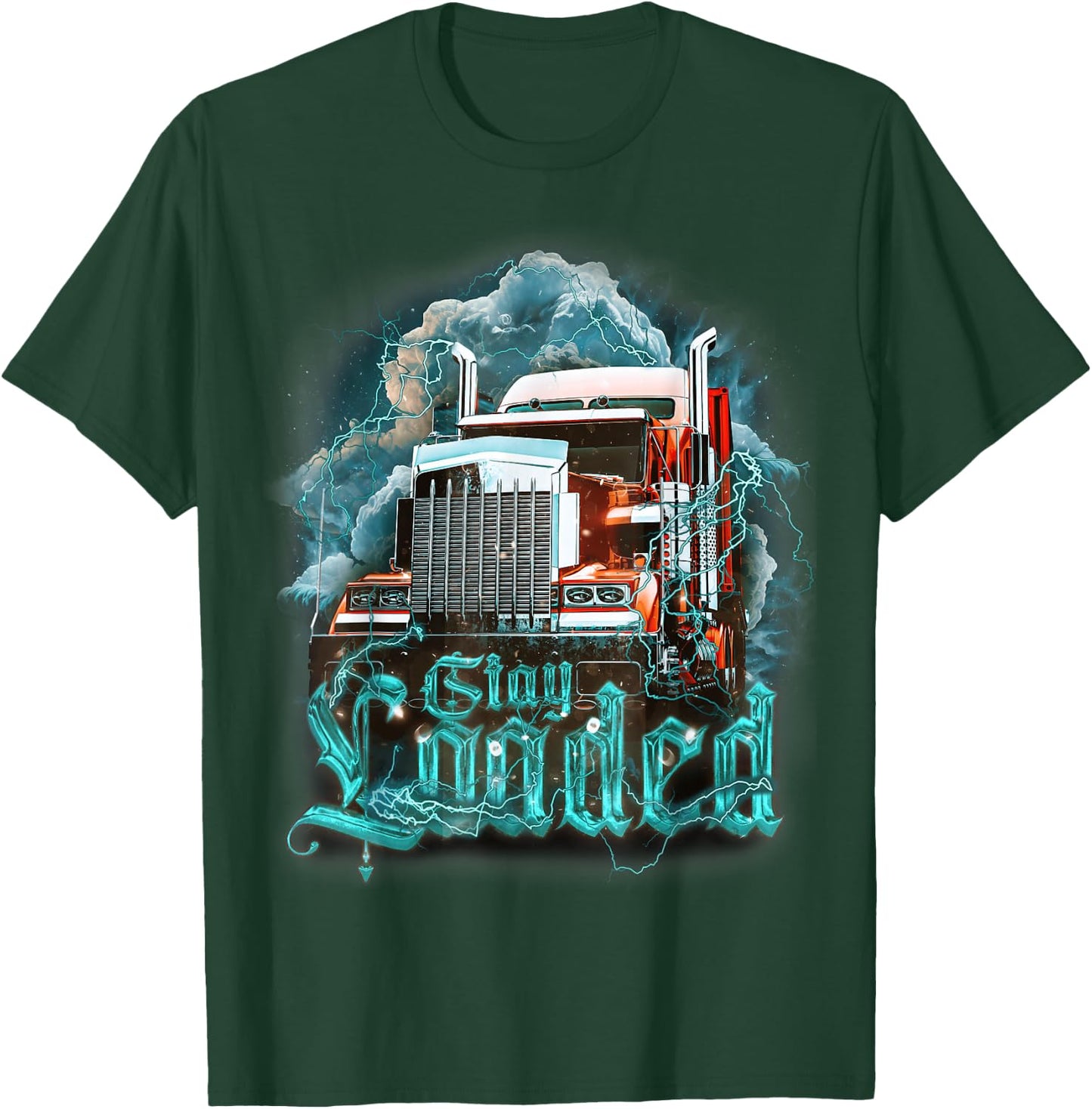 Truck Driver Design Dad Big Rig Semi-Trailer Truckin T-Shirt - T-Shirt | Forest