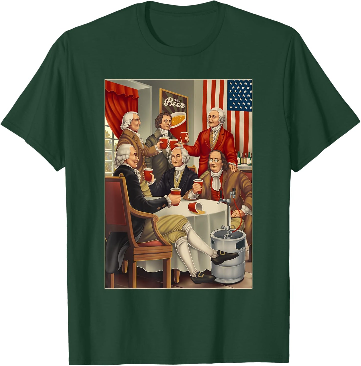 Founding Fathers Beer Keg 4th of July Shirt Founding Father Kids Men T-Shirt - T-Shirt | Forest