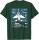 F15 Fighter Jet Blueprint Technical Drawings and Specs T-Shirt - T-Shirt | Forest