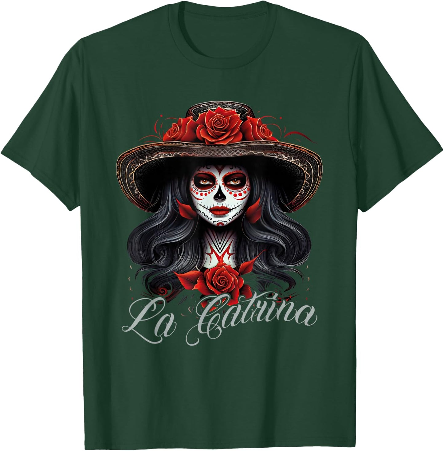 La Catrina Dress Stylish Day of the Dead Costume La Catrina T-Shirt - T-Shirt | Forest