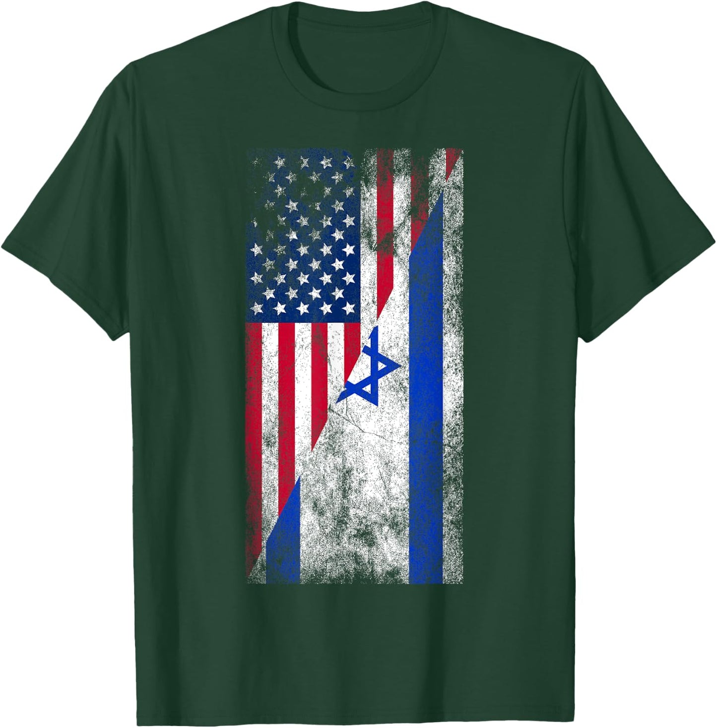 USA Israel Flags - United States of America, Israeli T-Shirt - T-Shirt | Forest
