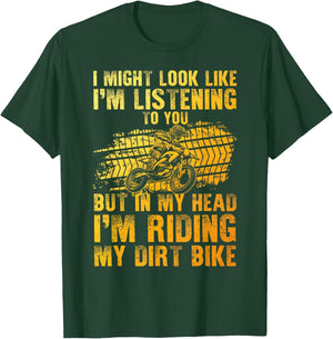 Funny Dirt Bike Art Women Dirtbike Motorcycle Riding T-Shirt - T-Shirt | Forest