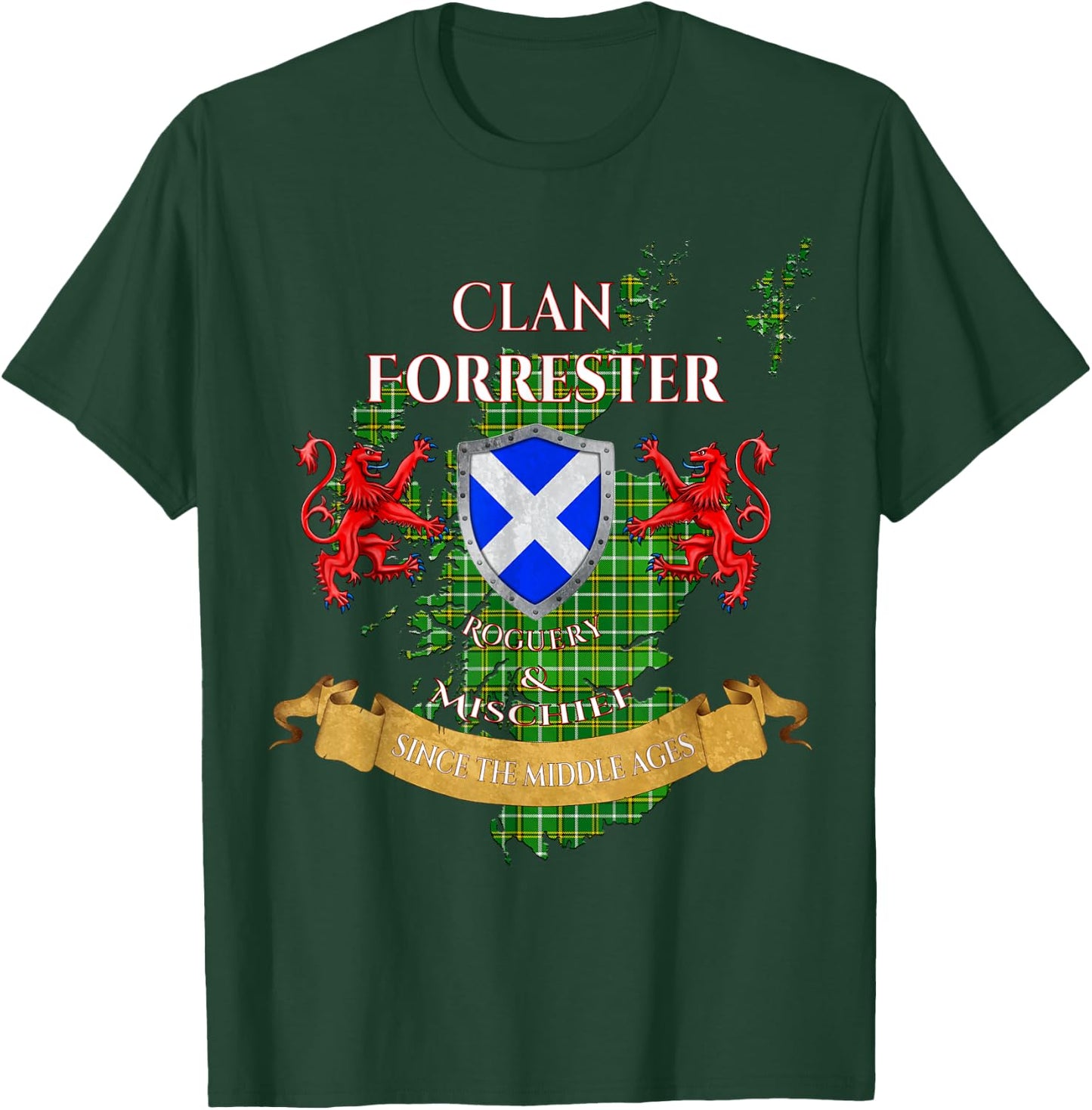 Forrester Hunting Scottish Family Clan Middle Ages Mischief T-Shirt - T-Shirt | Forest