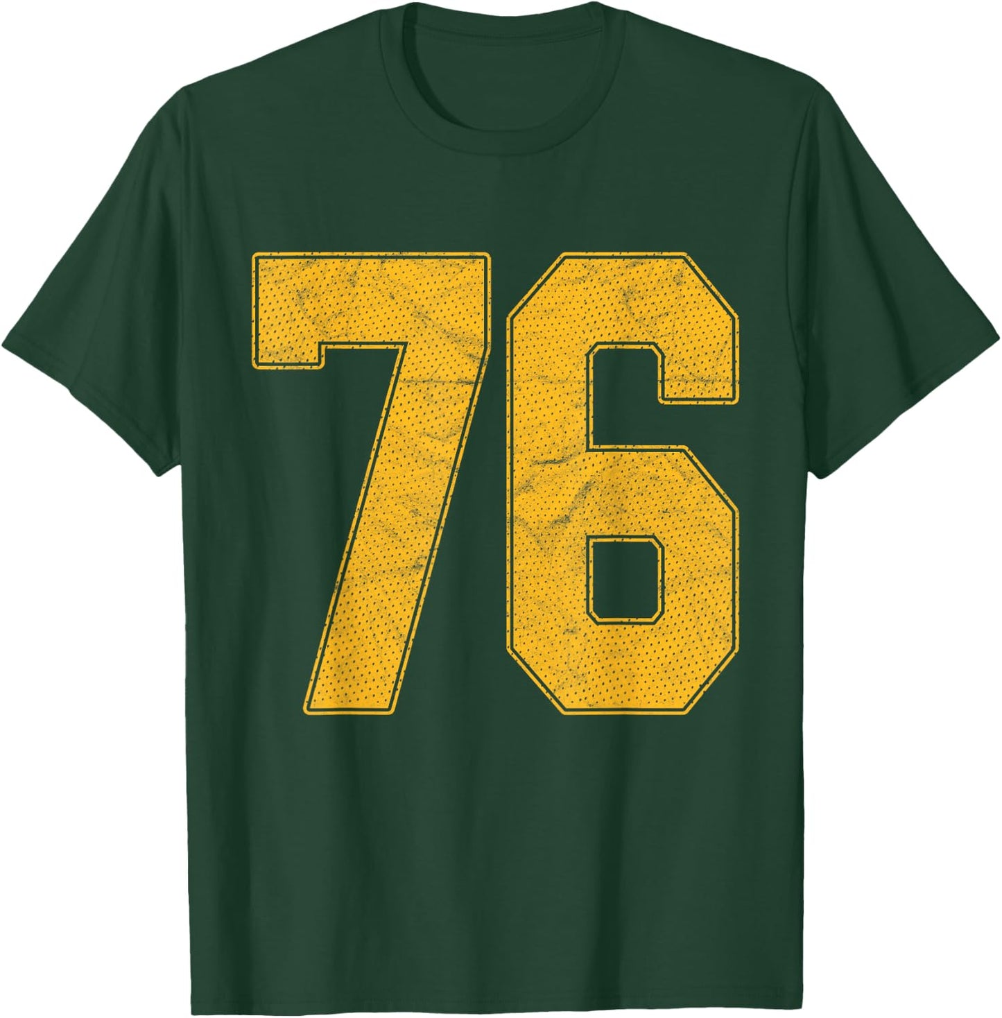Number 76 Numbered Uniform Sports Team Jersey 76th Birthday T-Shirt - T-Shirt | Forest