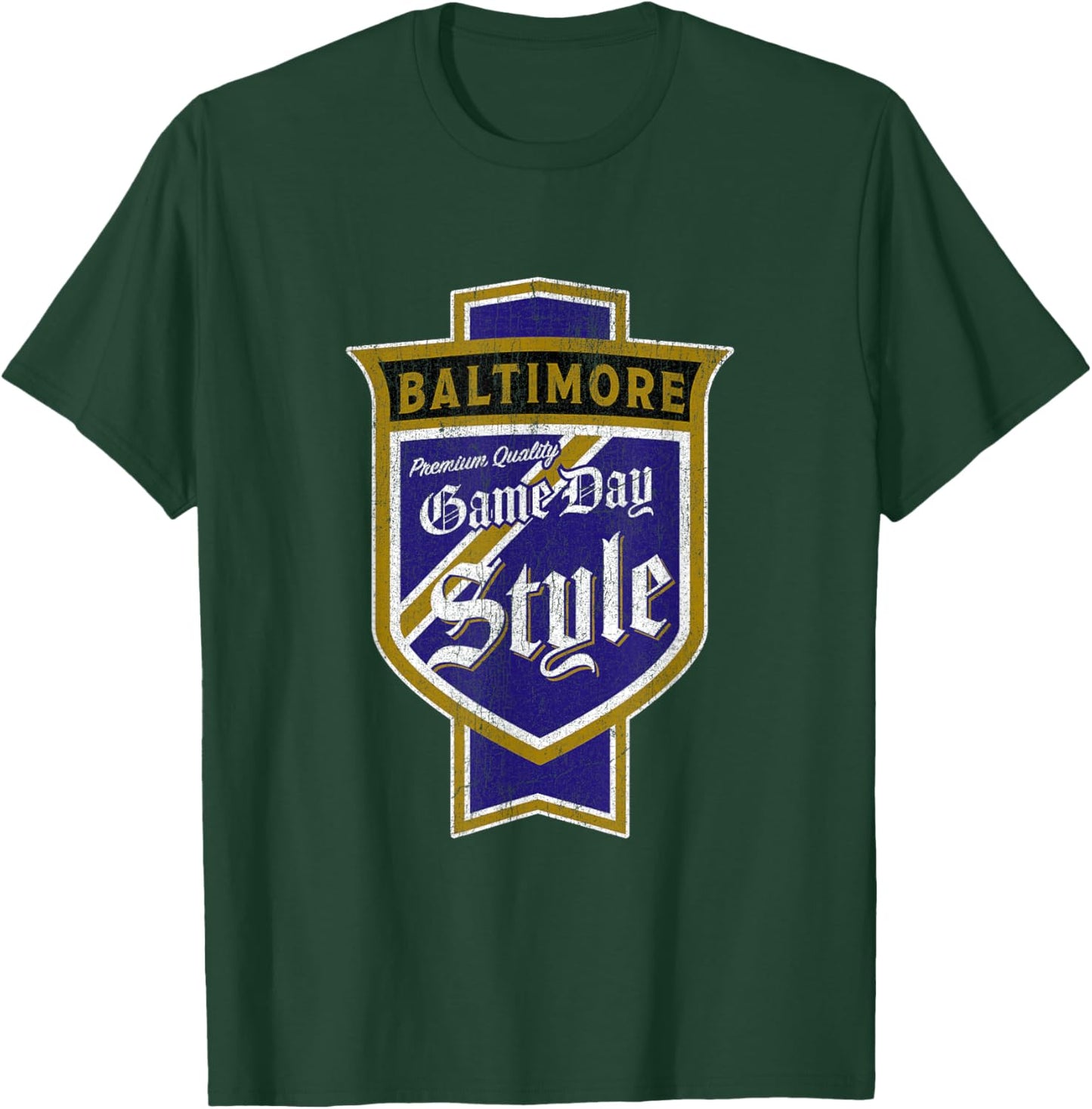 Faded Baltimore Beer Label - Charm City Pride T-Shirt - T-Shirt | Forest