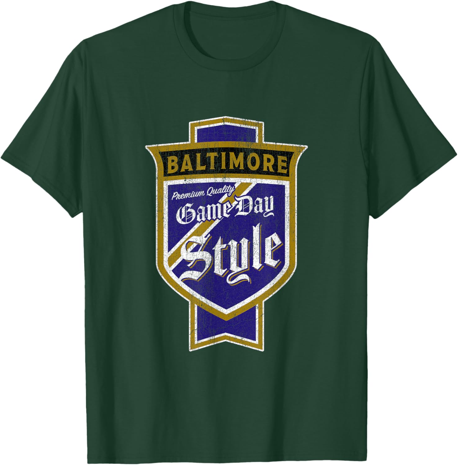 Faded Baltimore Beer Label - Charm City Pride T-Shirt - T-Shirt | Forest
