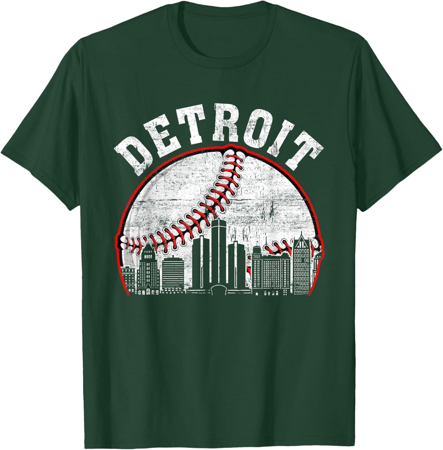 Detroit Vintage Baseball Lover Player Women T-Shirt - T-Shirt | Forest