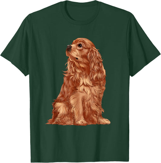 Cavalier King Charles Spaniel Dog Seat T-Shirt - T-Shirt | Forest