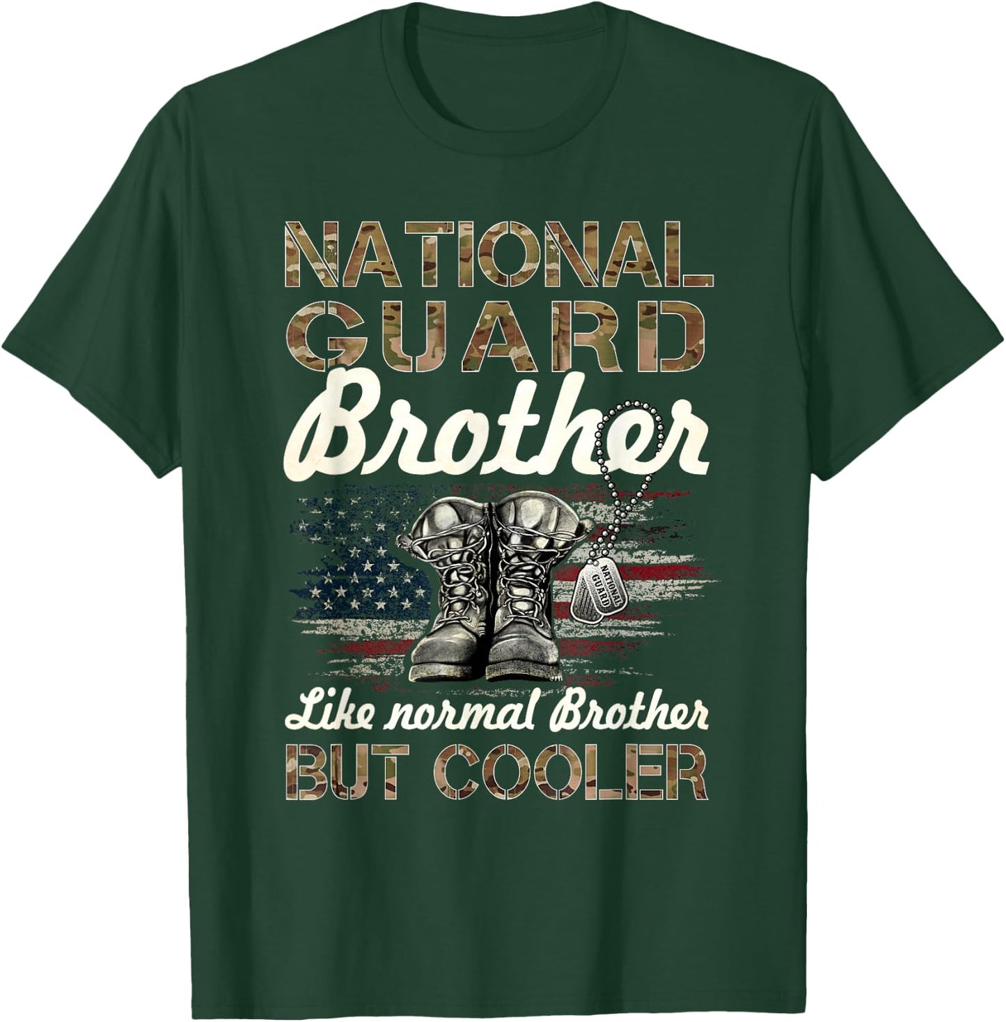 National Guard Brother Proud Brother Military Matching Gift T-Shirt - T-Shirt | Forest