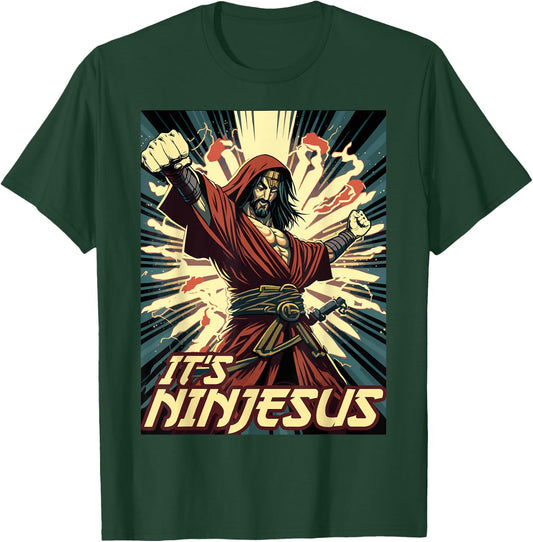 Ninjesus Jesus Ninja Christian T-Shirt - T-Shirt | Forest