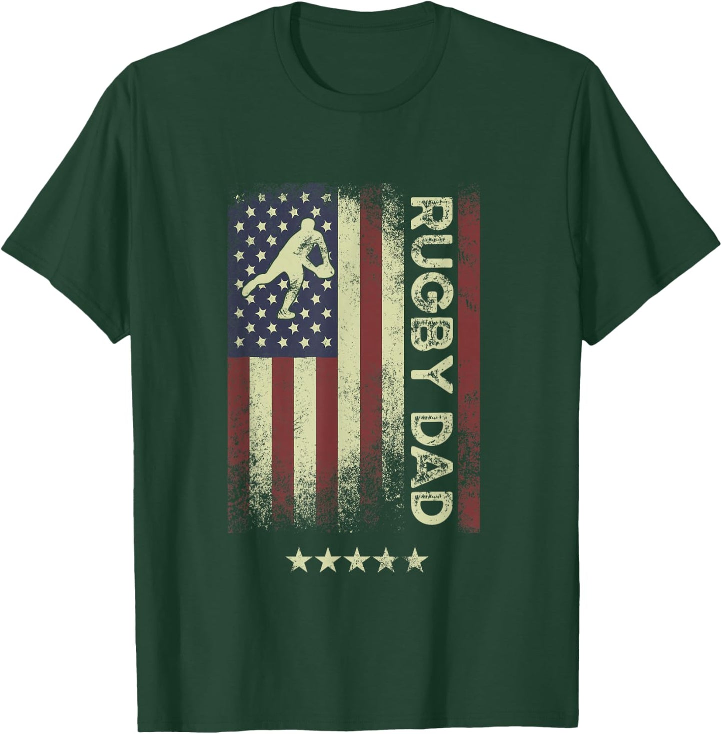 USA American Flag - Rugby Dad T-Shirt - T-Shirt | Forest