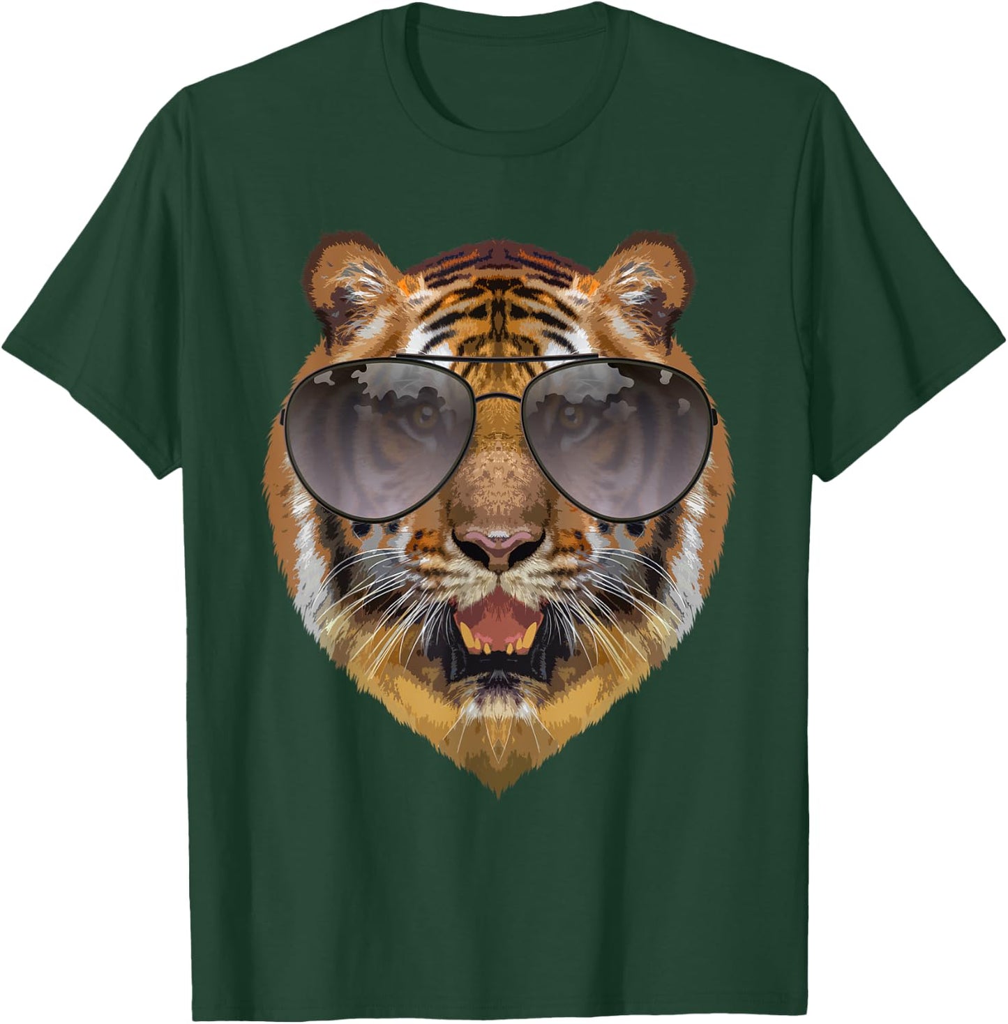 Funny Tiger Design Women Kids Cat with Glasses Lover T-Shirt - T-Shirt | Forest