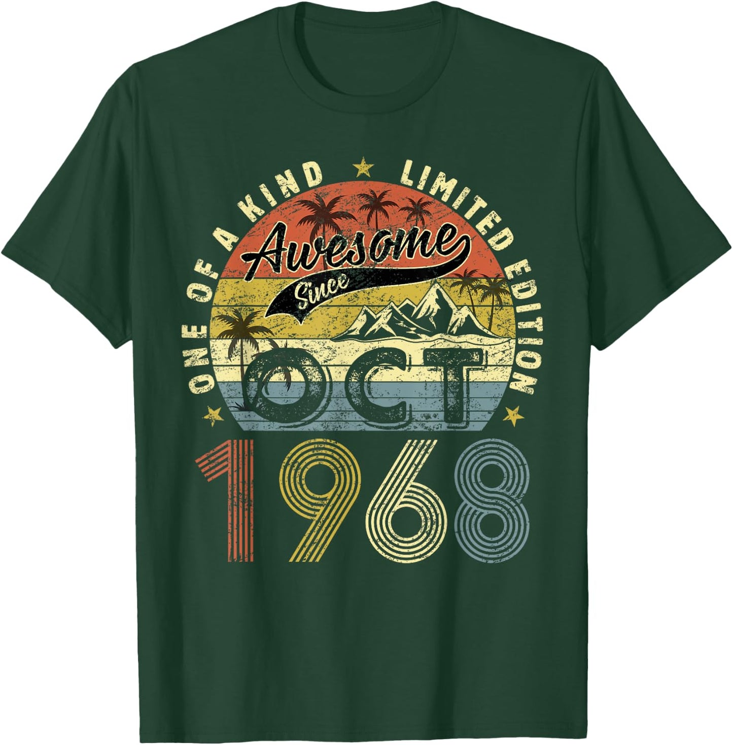 55 Yrs Old Gifts 55th Birthday Men Women Since October 1968 T-Shirt - T-Shirt | Forest