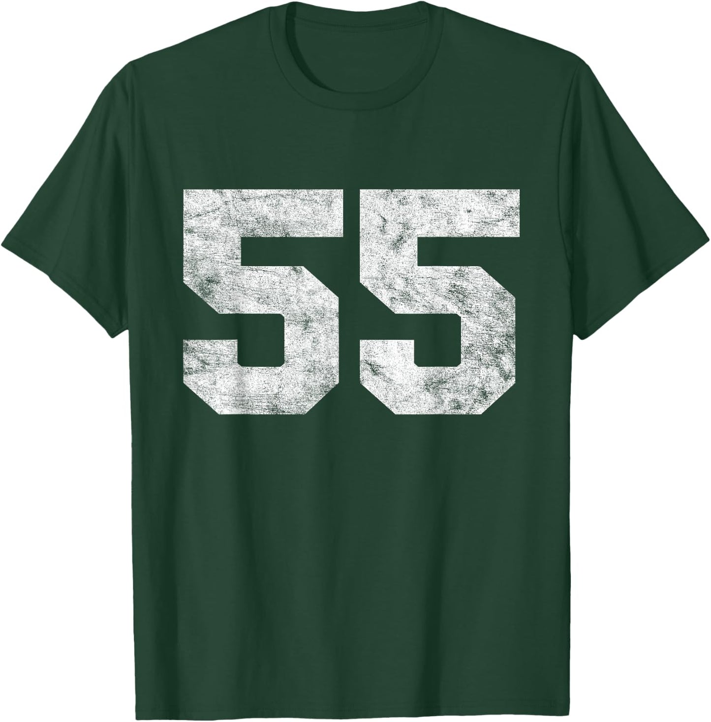 Vintage Lucky Number 55 Birthday Sports Player Team Athlete T-Shirt - T-Shirt | Forest