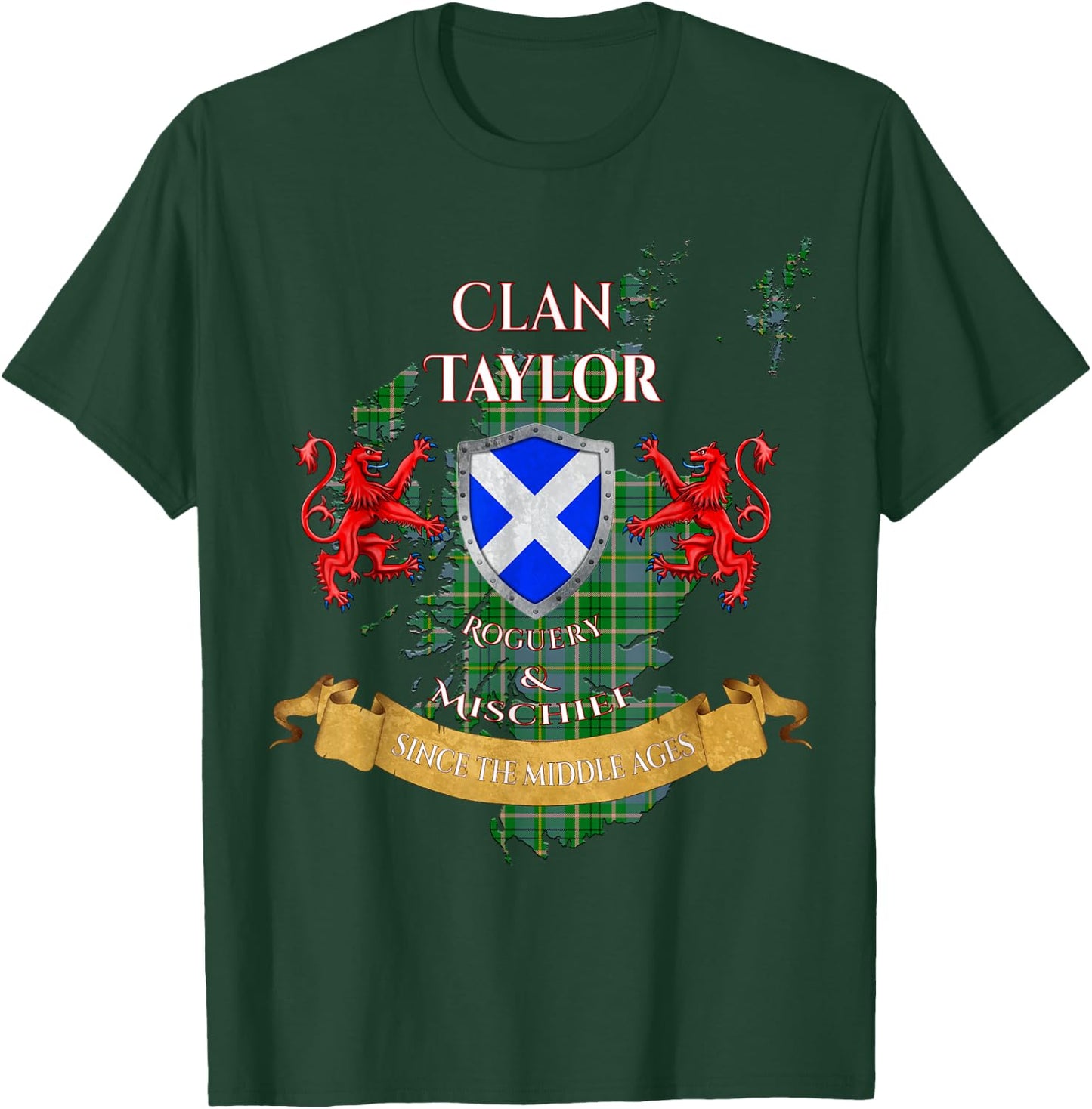 Taylor Scottish Family Clan Middle Ages Mischief T-Shirt - T-Shirt | Forest