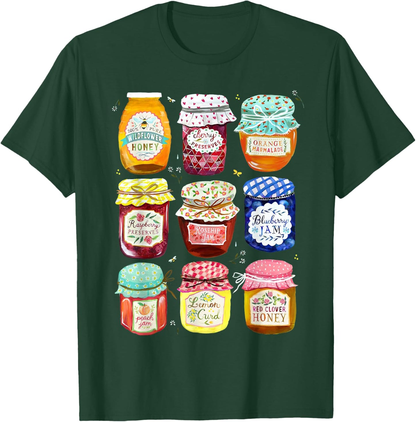 Jam Jars Relaxed Funny Women Kids T-Shirt - T-Shirt | Forest