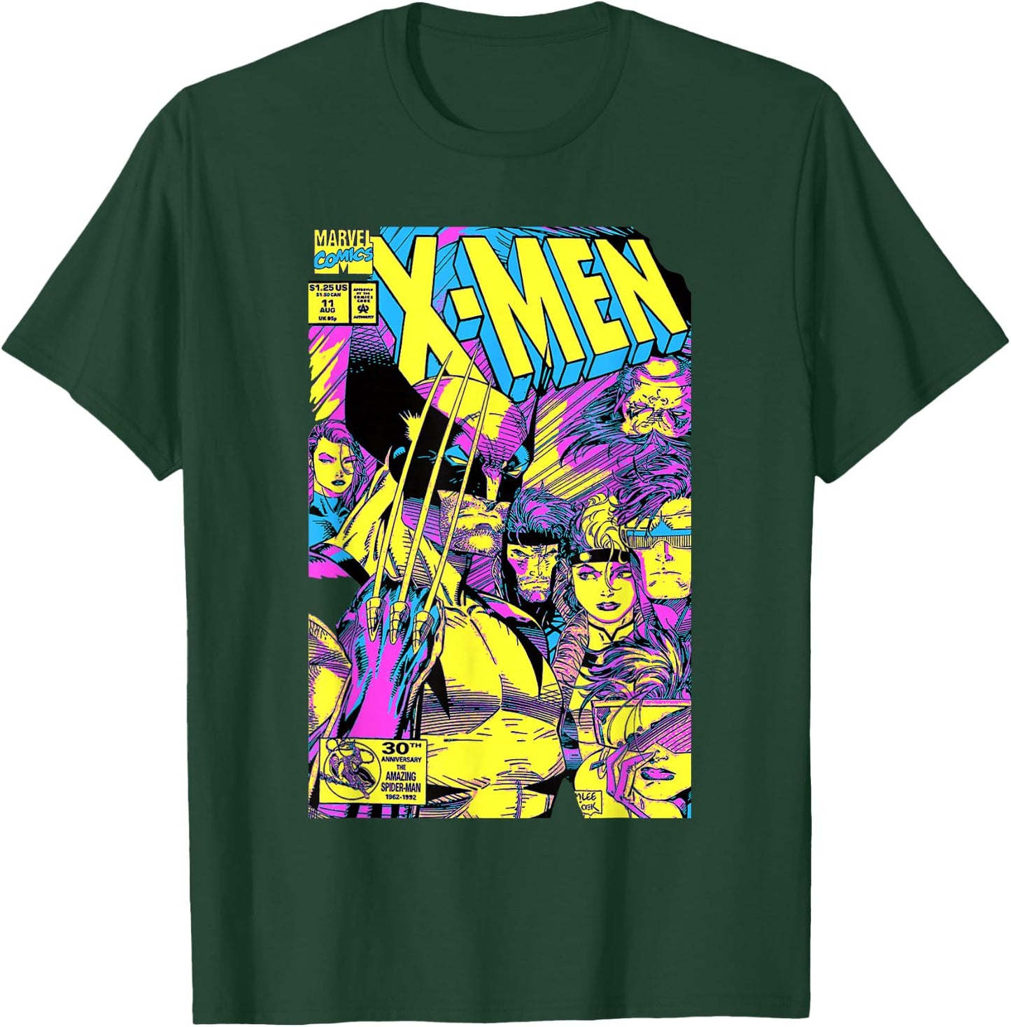 Marvel X-Men Wolverine & Team Epic Neon Comic Cover T-Shirt - T-Shirt | Forest