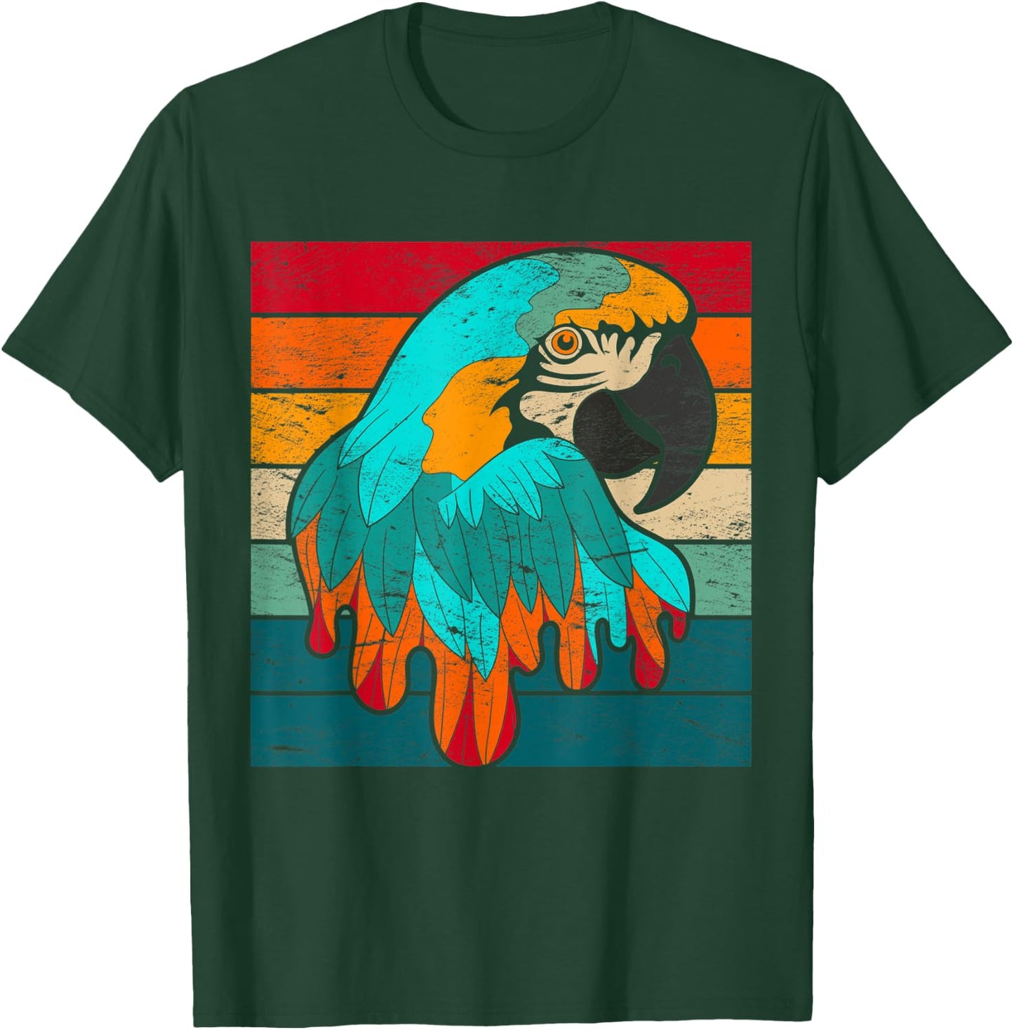 Retro Macaw Parrot T-Shirt - T-Shirt | Forest