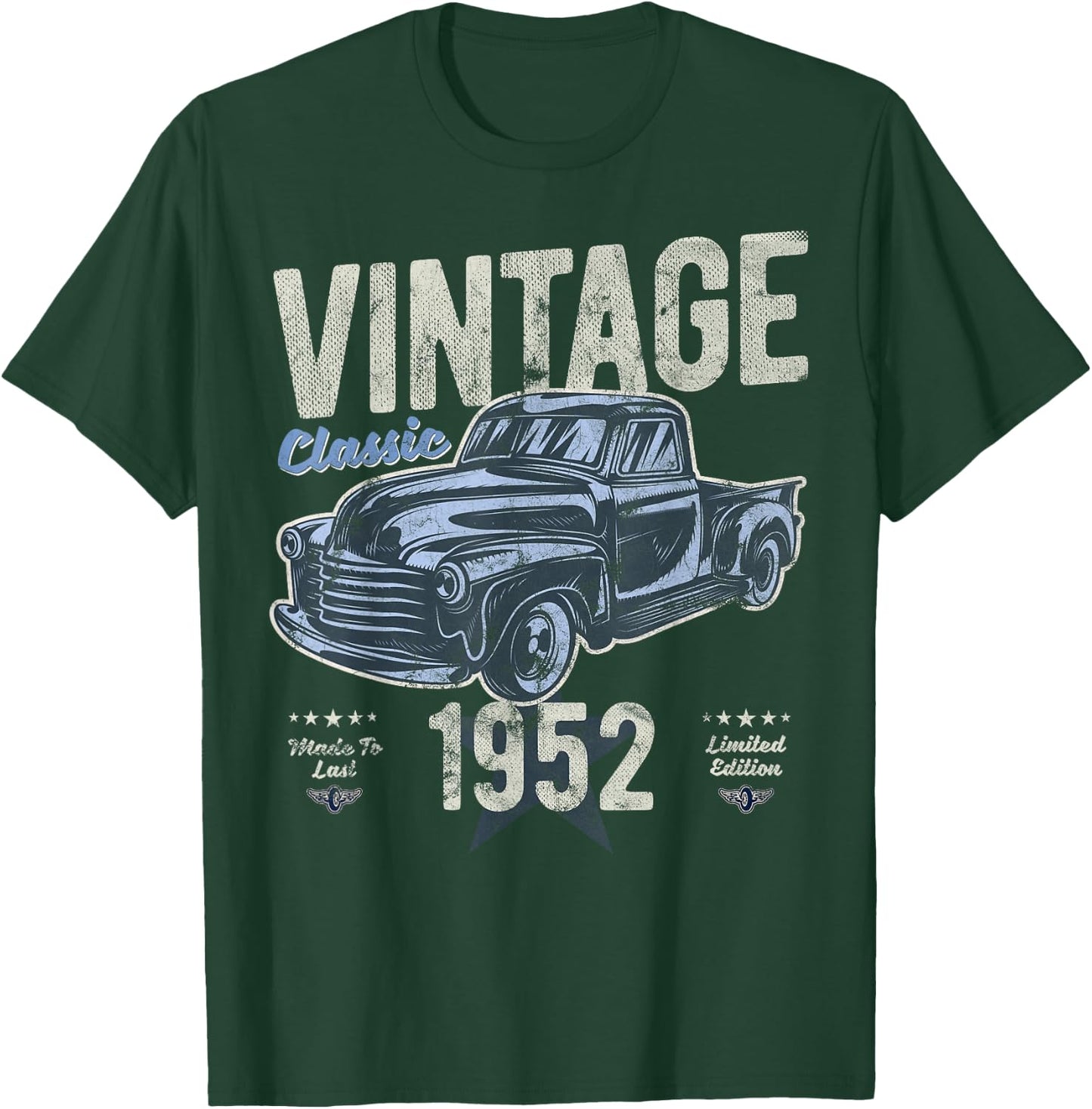 Vintage, Born 1952, Birthday, Classic Pick Up Truck T-Shirt - T-Shirt | Forest