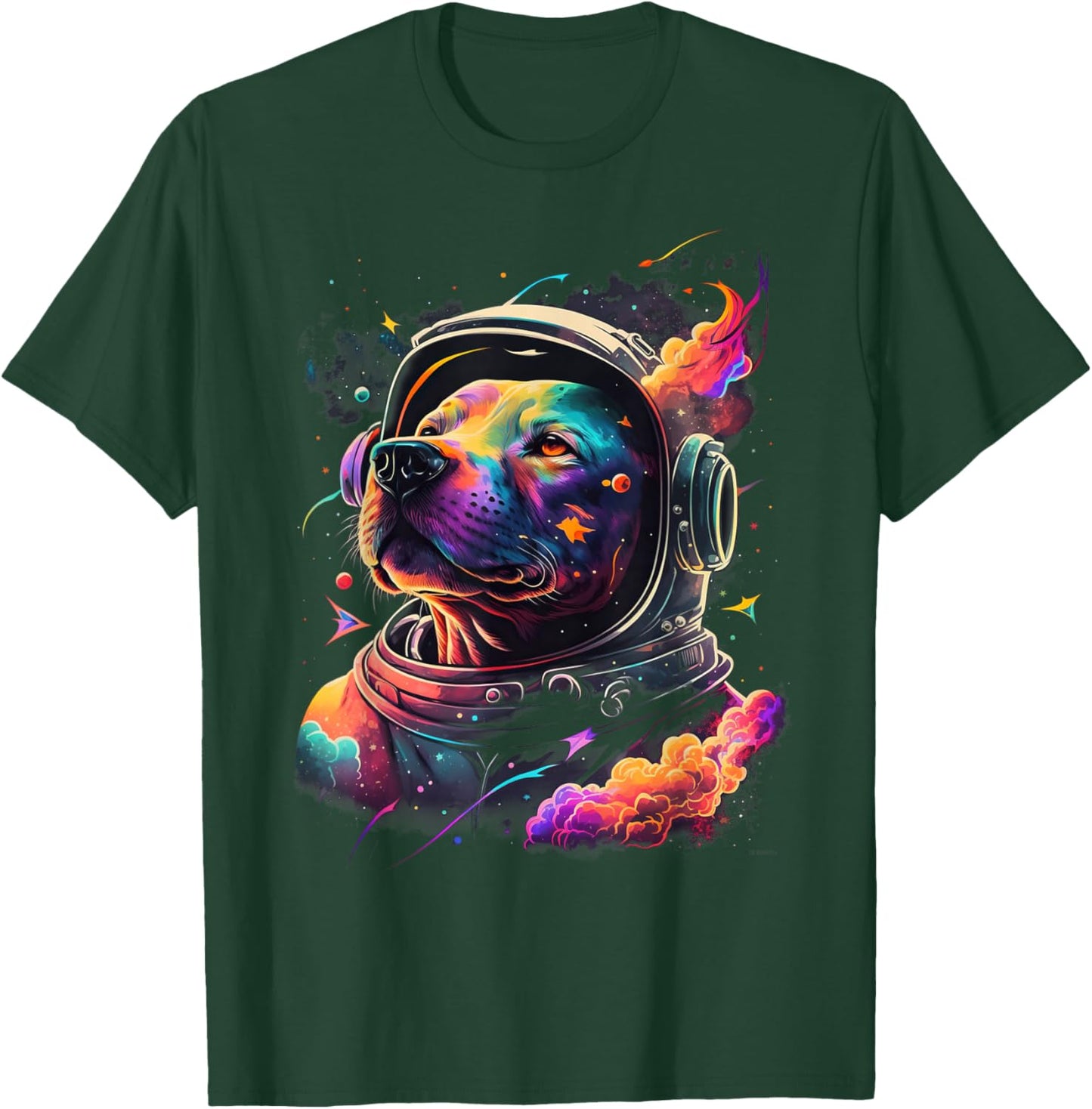 Astronaut PitBull dog Space Galaxy Women Kids T-Shirt - T-Shirt | Forest