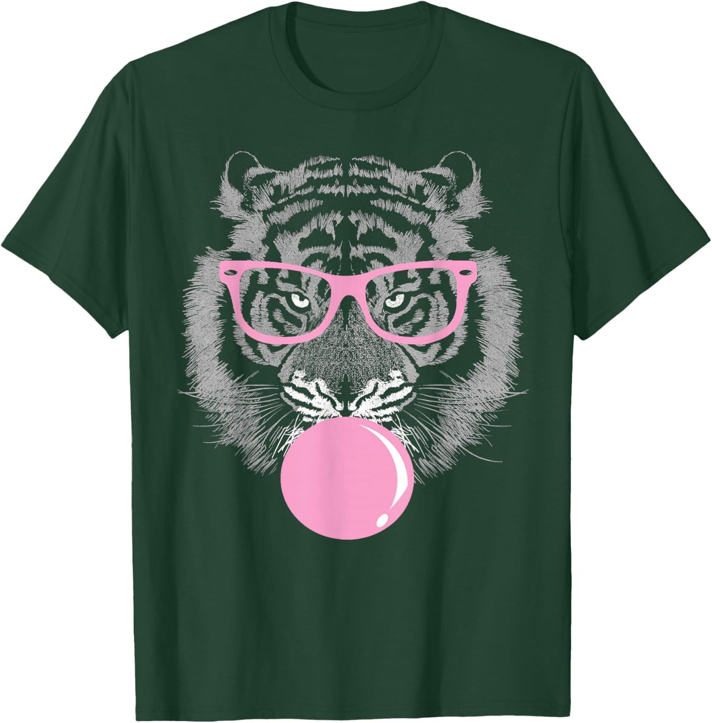Tiger Face Pink Wild Cute Tigers Sunglasses Animal T-Shirt - T-Shirt | Forest