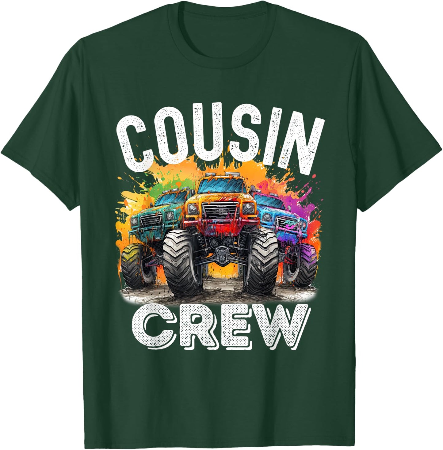 Cousin Crew Monster Truck Squad Boy Matching Family T-Shirt - T-Shirt | Forest