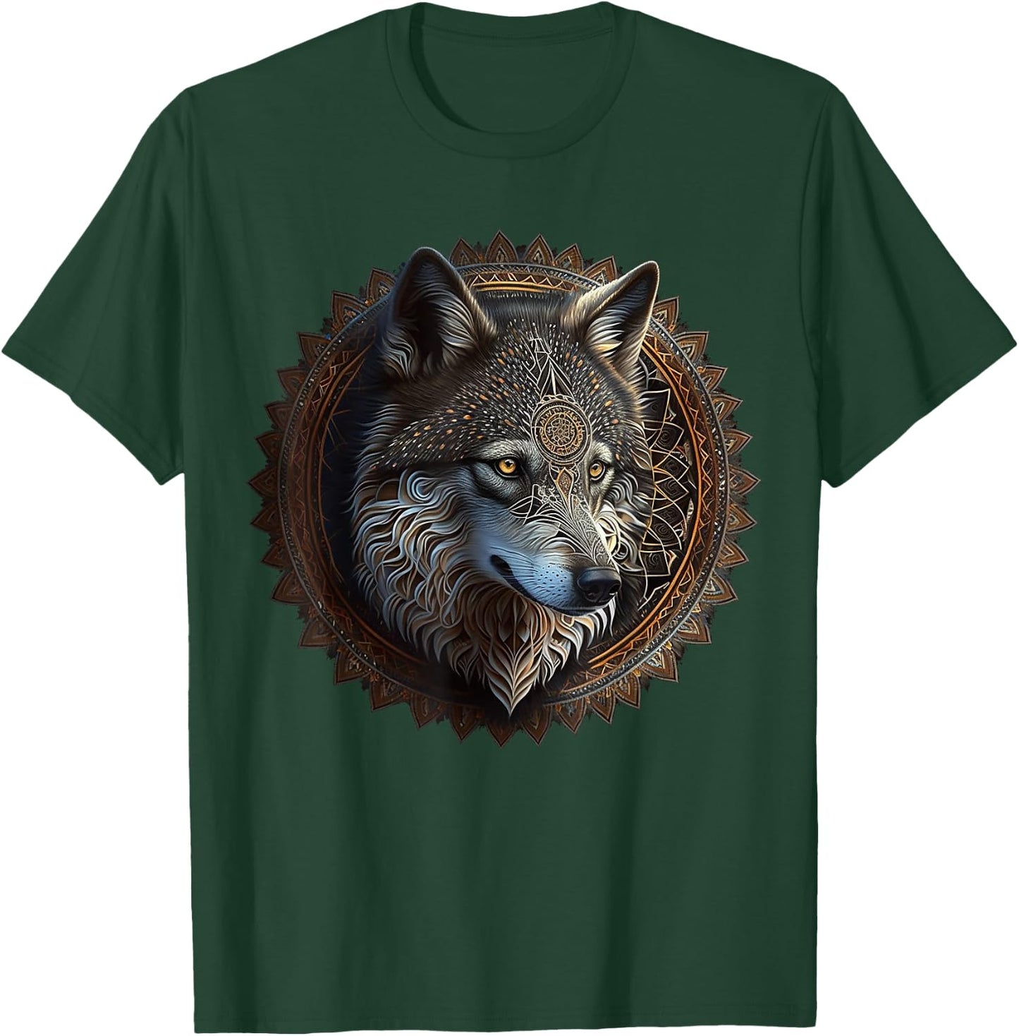 Wolf Mandala Animal Lovers Art Animal Wolf T-Shirt - T-Shirt | Forest