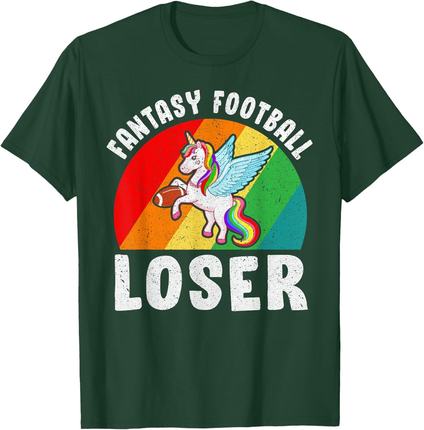 I Suck At Fantasy Football Loser Unicorn Draft Party T-Shirt - T-Shirt | Forest
