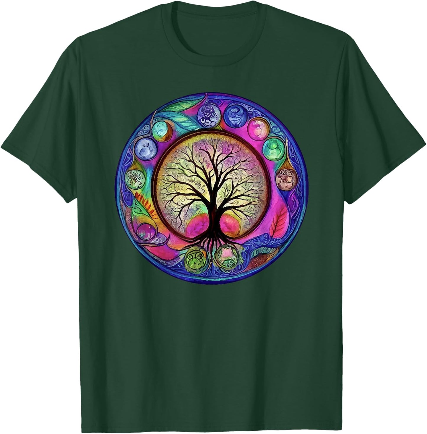 Chakra Whimsical Fantasy Tree of Life T-Shirt - T-Shirt | Forest