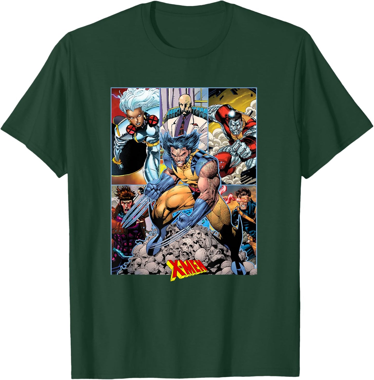 Marvel X-Men Wolverine Team Action Packed Comic Panels T-Shirt - T-Shirt | Forest