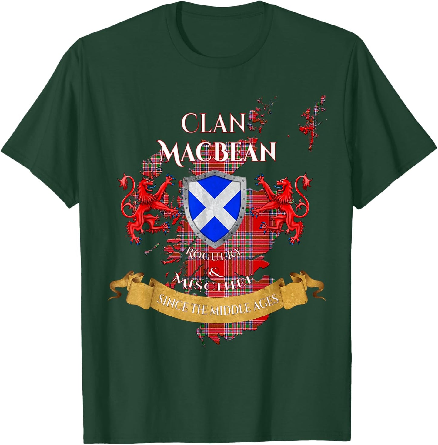 MacBean Scottish Family Clan Middle Ages Mischief T-Shirt - T-Shirt | Forest