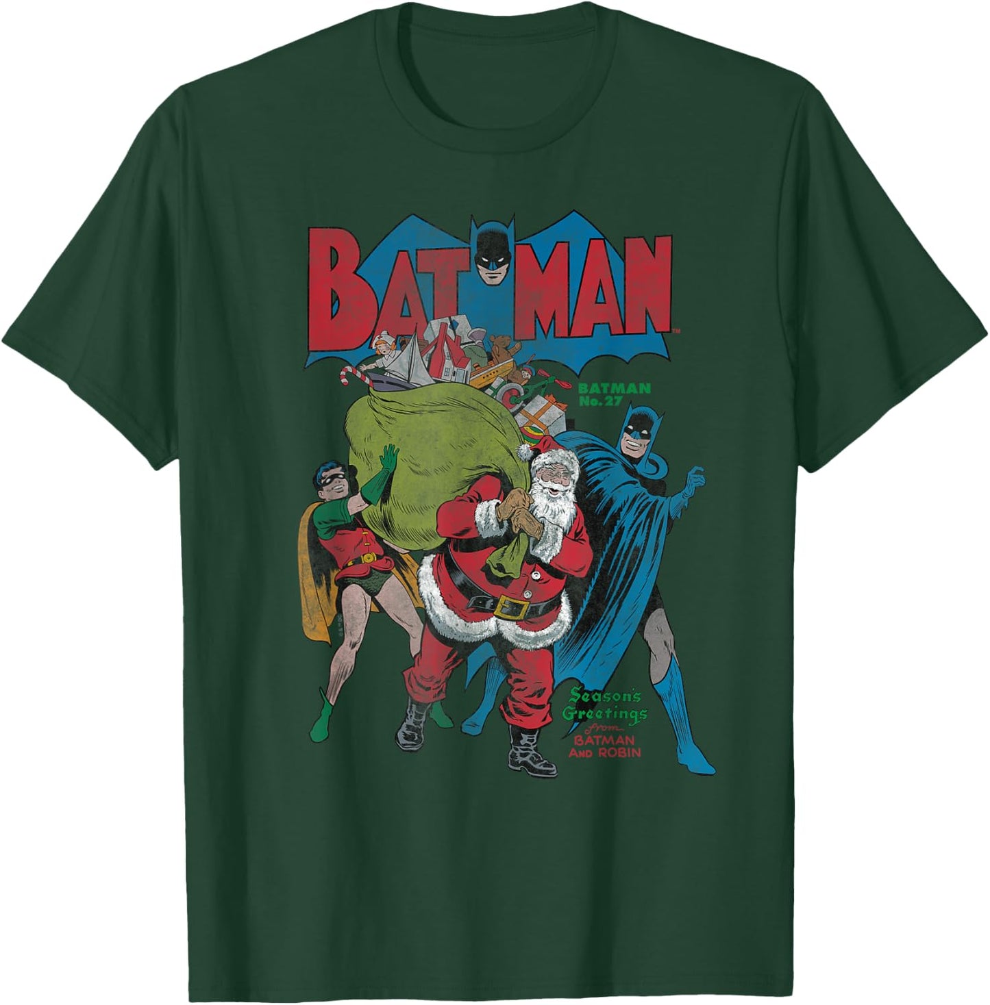 Batman Christmas Seasons Greetings T-Shirt - T-Shirt | Forest
