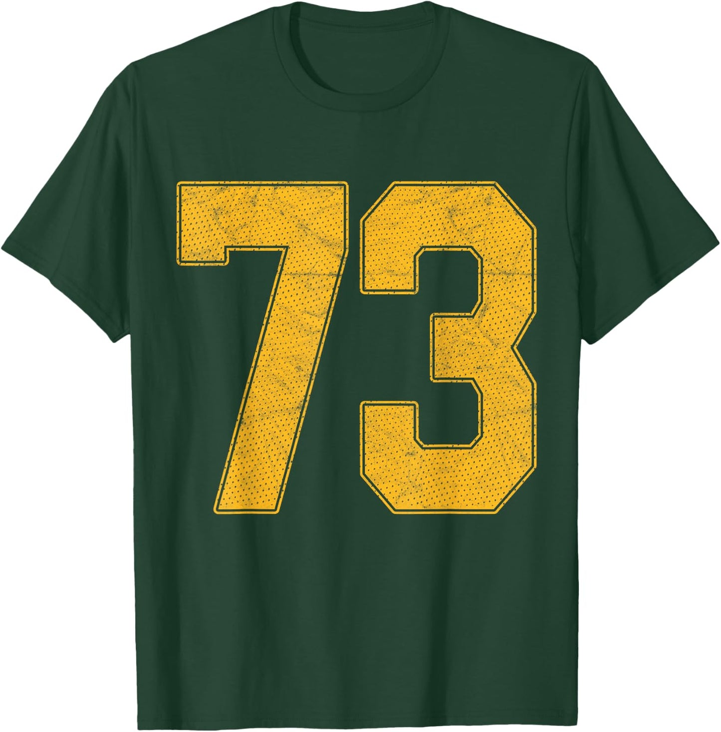 Number 73 Numbered Uniform Sports Team Jersey 73rd Birthday T-Shirt - T-Shirt | Forest